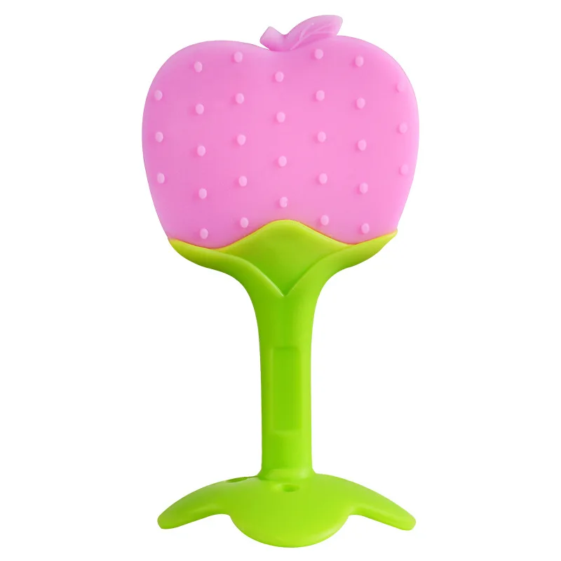 ของเล่นเด็กการงอกของฟันซิลิโคนการฝึกอบรมแปรงสีฟัน BPA ฟรีผลไม้รูปร่างปลอดภัยการงอกของฟันแหวนของขวัญเด็กทารกเคี้ยวของเล่นยางกัด