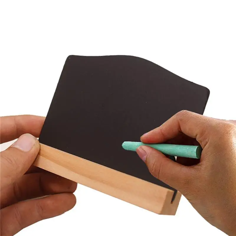 6pcs Double-sided Mini Blackboard Wooden Message Board Decorative Chalkboard for Shop Bar Coffee House (Small Size Board with Ba