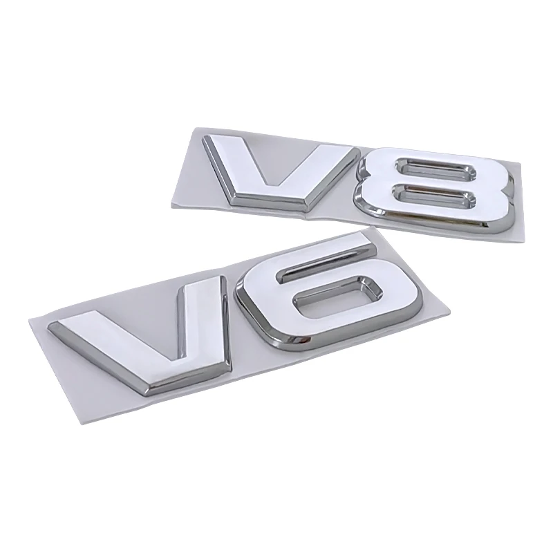 3d Chrom Schwarz Logo V6 V8 Emblem Aufkleber Für Toyota Camry Highlander Land Cruiser Fender Stamm V8 V6 Abzeichen Aufkleber Zubehör