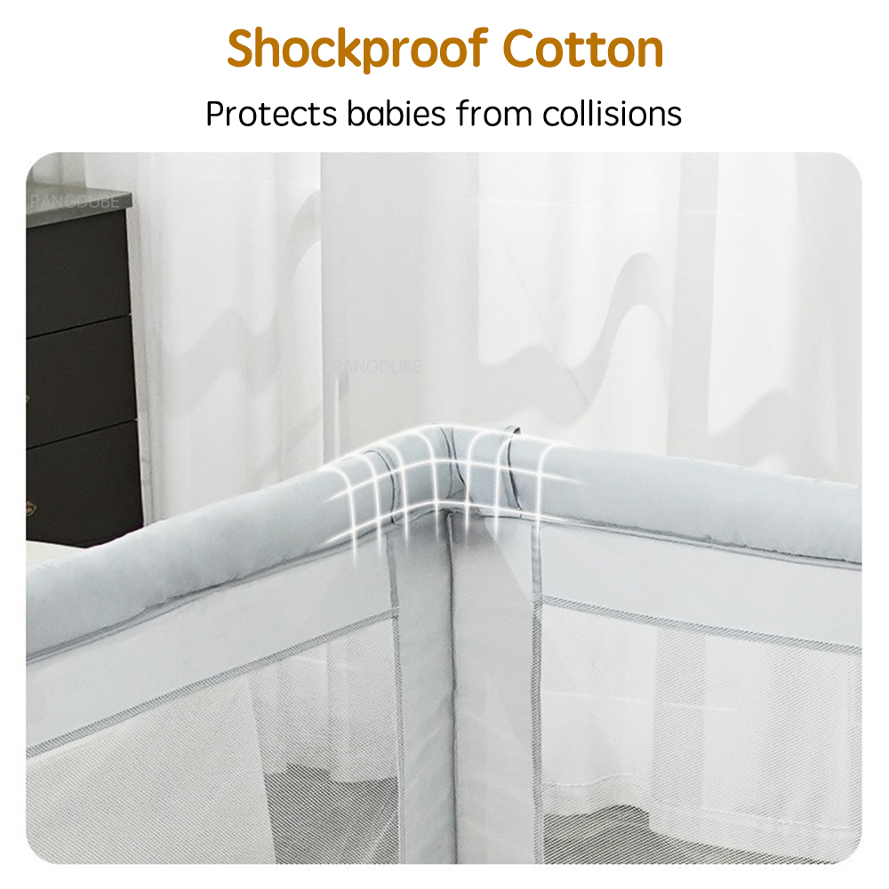 PANGDUBE พับสนามเด็กเล่นเด็ก Playpen เด็กแบบพกพากิจกรรมรั้ว Thicken ท่อและผ้าเล่นปากกาสําหรับเกมเด็ก Park