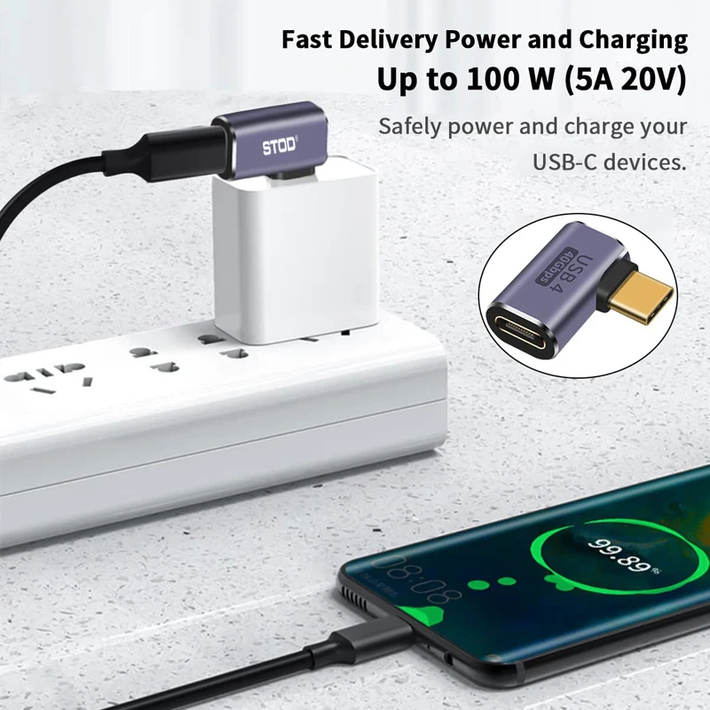 NNBILI USB4.0 40Gbps OTG C-type Adapter 100W 5A USB C to Type C Fast Charging Converter USB C Data Adapter For Macbook 8K60HZ