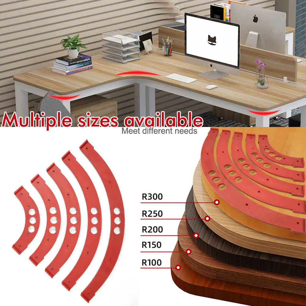มุมด้านใน/ด้านนอกขนาดใหญ่ Arc แม่พิมพ์ไฟฟ้า Router Slotting แม่แบบ R100-R300 ไม้โค้งมุม Chamfering แม่แบบเครื่องมือ