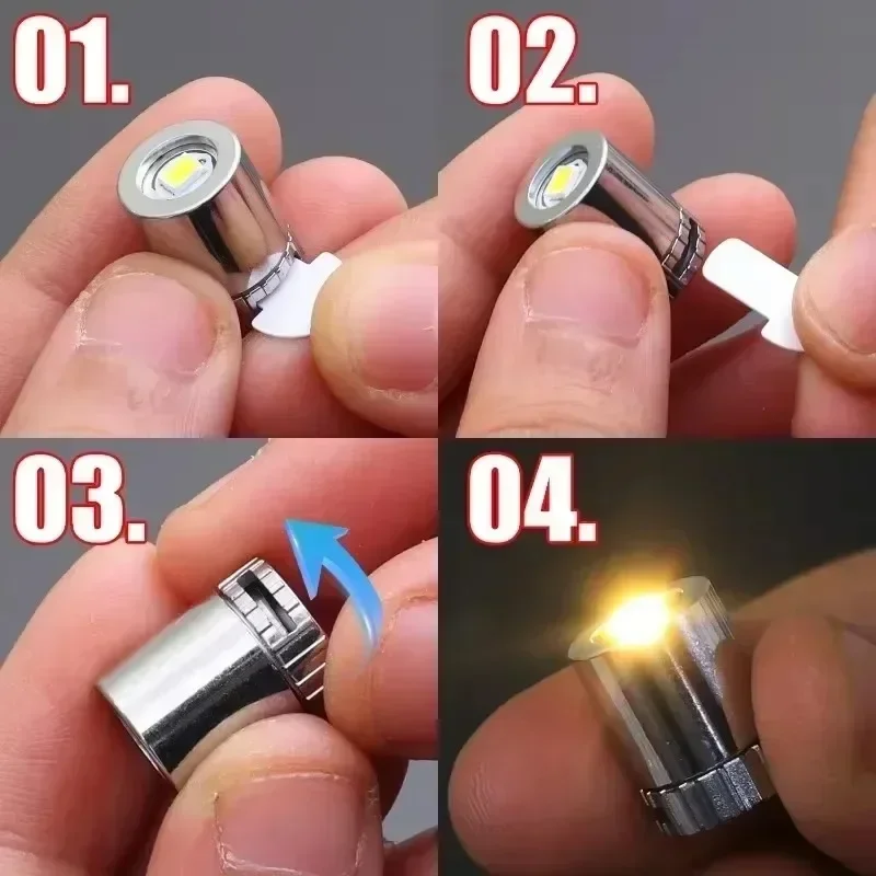 50/10PCS Small LED Light Bulb Miniature Lantern Wick Base Battery Powered Colorful Lights Handcraft Lightingtiny Luminous Decor