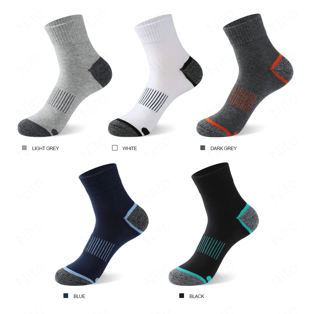 Lote de calcetines de alta calidad para hombre, calcetines deportivos transpirables informales para correr, 5 pares de calcetines de algodón para hombre, calcetines negros de invierno para hombre, talla grande 38-45