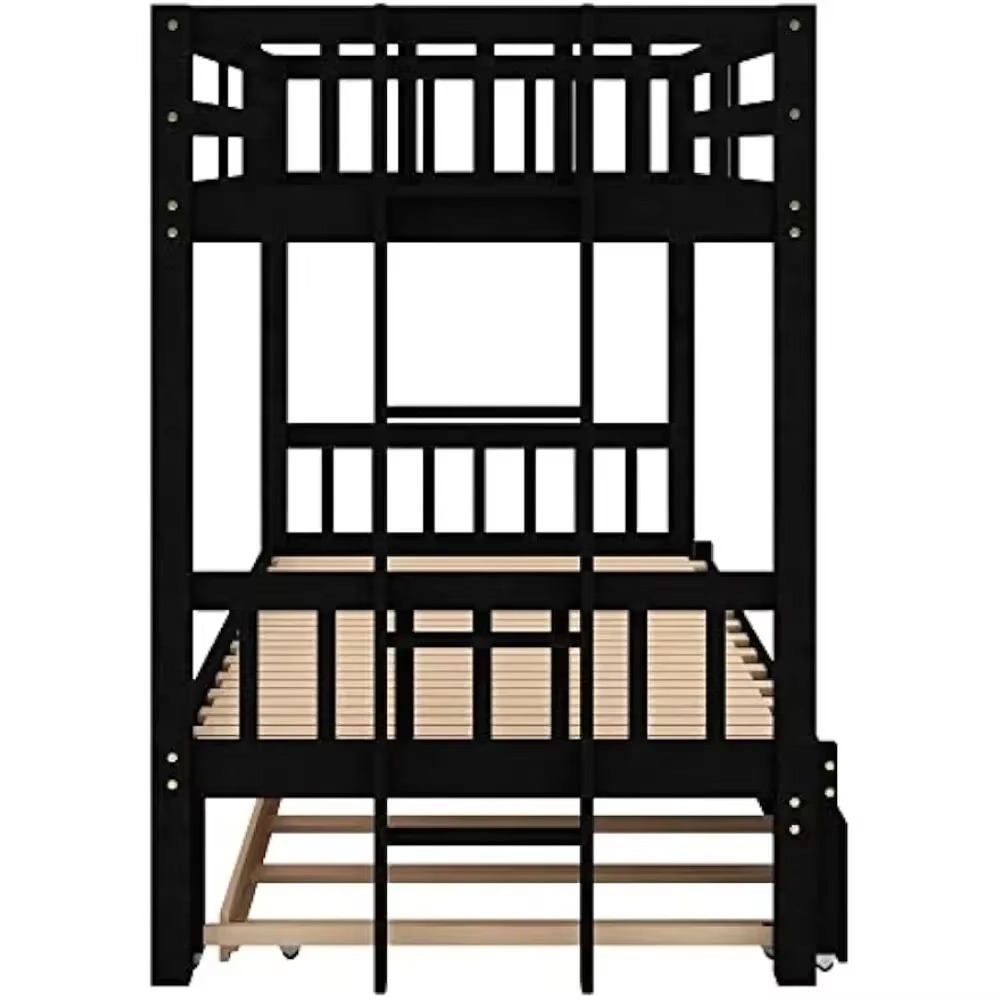 Bunk Beds Twin Over Twin/King with Trundle, Twin Over Pull-Out Bunk Bed, Extendable Bunk Beds Bed Bases & Frames
