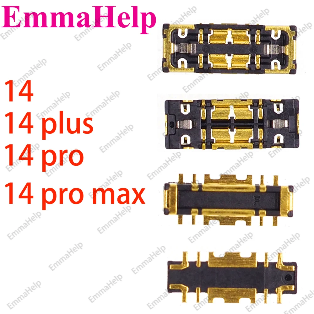 EmmaHelp 10 Uds FPC en Cable flexible de batería para iPhone 15 14 12 13 11 Pro Max 6 6S 7 8 Plus X XS XR conector Clip enchufe