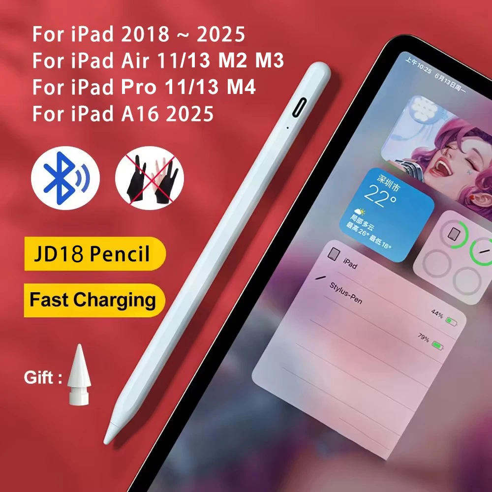 Para Apple Pencil 2 1 para iPad lápiz Bluetooth lápiz óptico para iPad A16 Air 11 M2 M3 Pro 12,9 10,2 10,9 Mini 6 para Apple Pencil