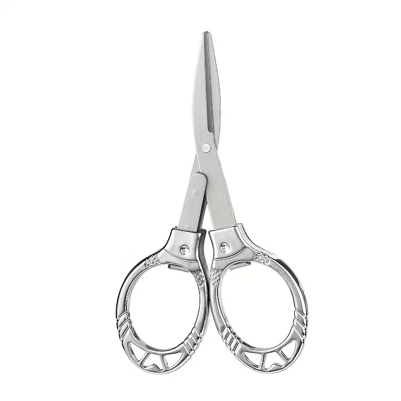 Simple Portable Folding Scissors Solid Color Glasses Shape Paper Cutters Students Handmade DIY Tools School Office Supplies