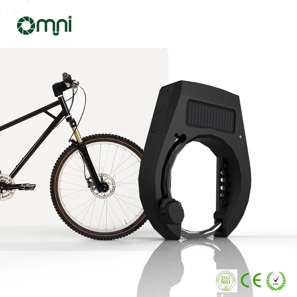 Bloqueio inteligente de alarme de bicicleta BLE NFC com código QR de aplicativo desbloqueio de roda de ferradura