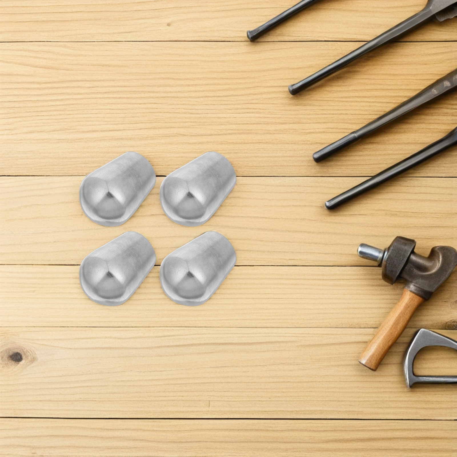 4Pcs Stainless Steel Handrail End Caps for Stairs Round Tube Plugs Secure Closure Staircase Railing Accessories Indoor Use