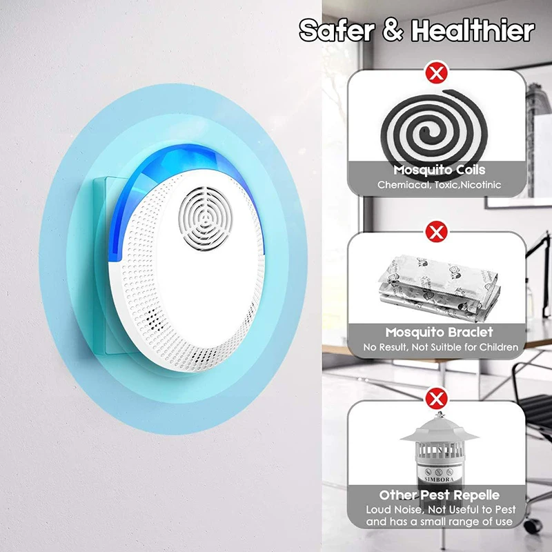 Safe Ultrasonic Pest Repellents Mouse Cockroach Mosquito Insect Repeller Essential Summer Pest Exterminato Pest Reject Repellent