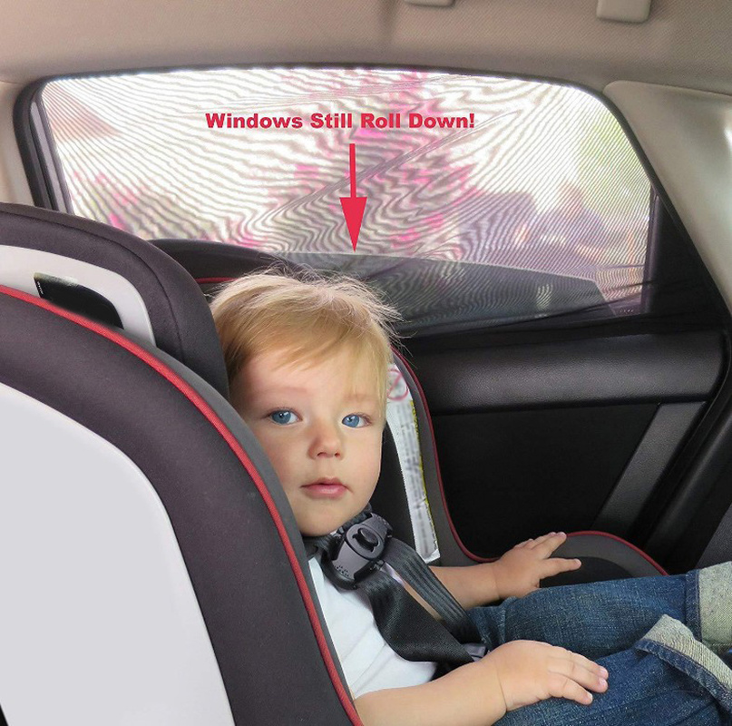 Auto Rückseite Fenster Schatten super dehnbare Mesh Auto Sonnenschutz Moskito netz Vorhänge Bildschirm Anti-Sonne reduzieren UV-Strahlen Wärme reduzierung