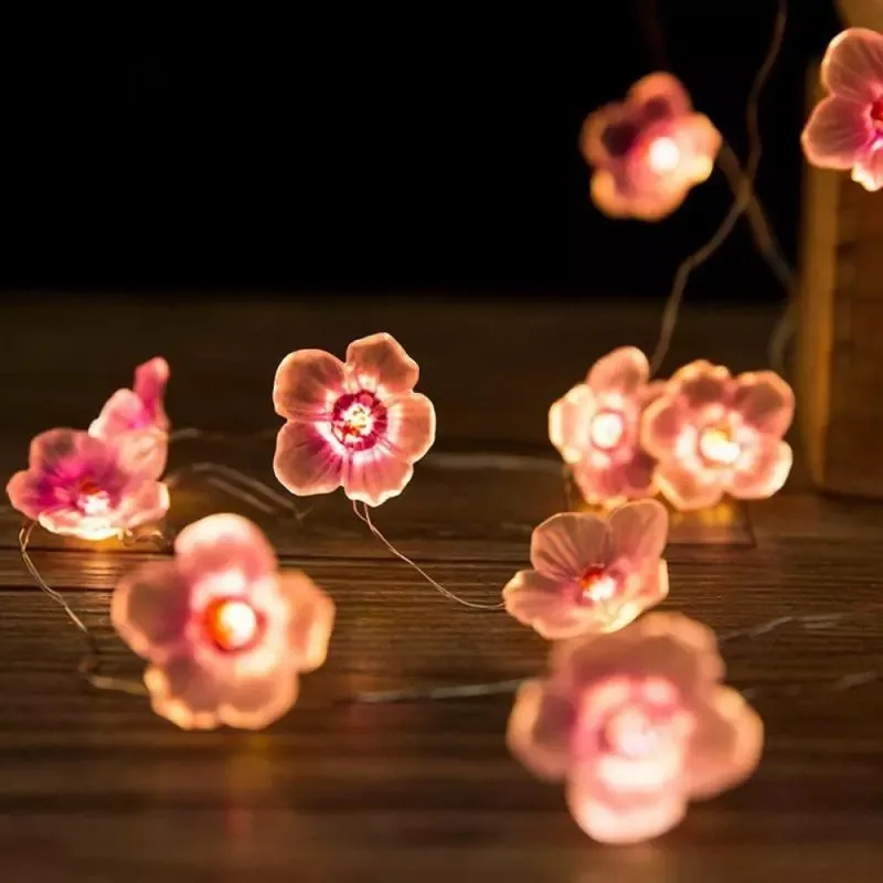 3M 30LEDS Cherry Blossom Fairy String ไฟสีชมพูดอกไม้ String โคมไฟแบตเตอรี่ขับเคลื่อนสําหรับคริสต์มาสกลางแจ้งตกแต่ง Garland