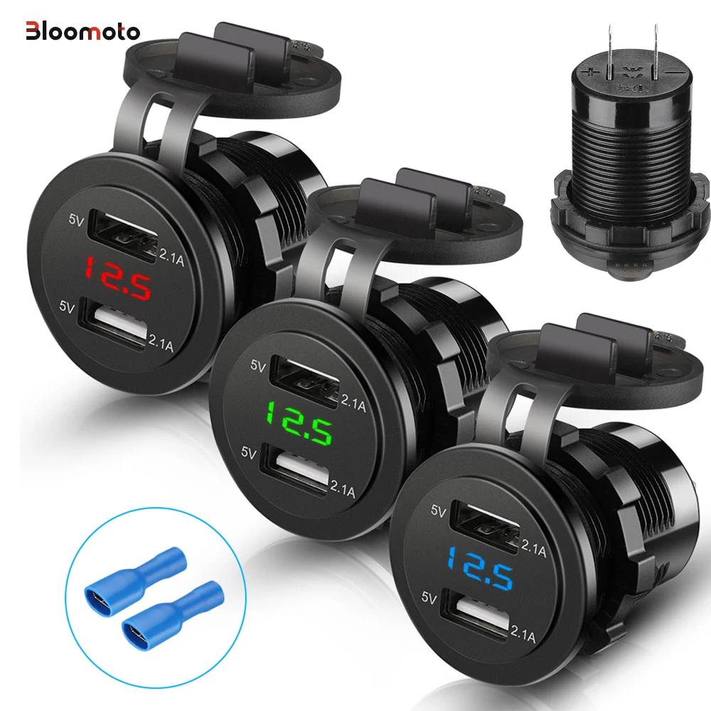 12 V/24 V USB 充電器オートバイ 4.2A デュアル USB シガーライターオートバイ充電器シガーライターソケット車オートバイ