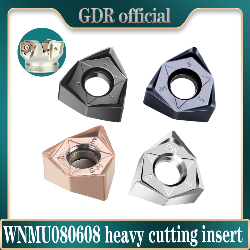 WNMU080608 2 Mặt Lục Giác 90 Độ Góc Nhanh Thức Ăn MFWN WNMU Carbide Miếng Gang Xay Cắt Miếng Lót