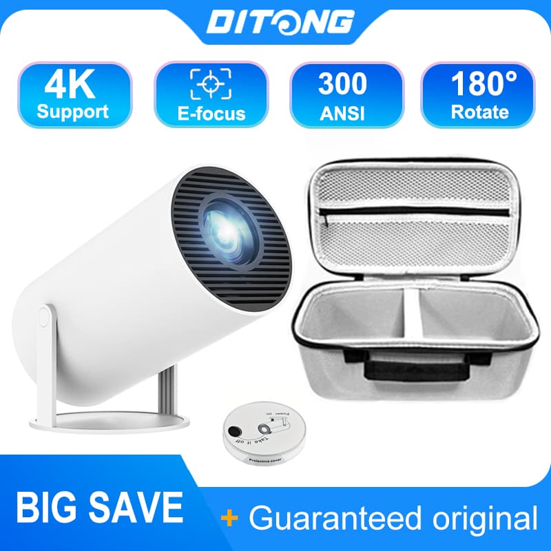 DITONG hy300 pro новый проектор 4K Android Wi-Fi 1080P 1280*720P HD домашний кинотеатр уличный портативный видеофильмы светодиодный мини-проектор