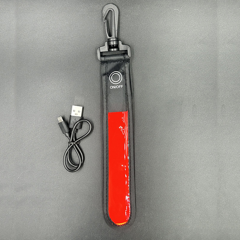 Rechargable Backpack Reflective Strip Cycling Hiking Bag LED Reflector Light Night Safety Walking Running Safety Bag Pendant