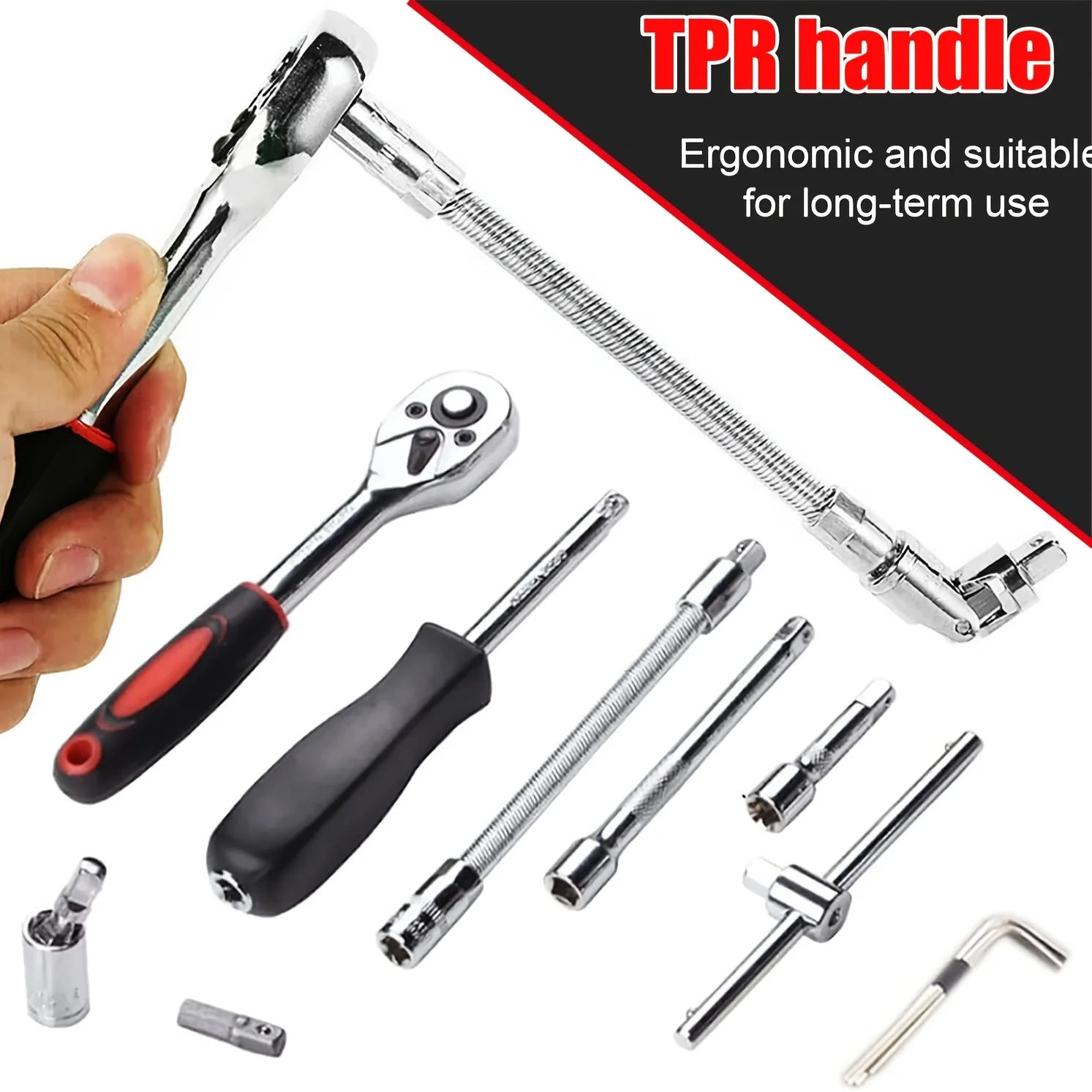 46pc conjunto de soquete de unidade 1/4 polegada chave catraca conjunto com soquetes métricos hex bit soquete conjunto kits ferramentas mecânicas para reparo automóvel hous