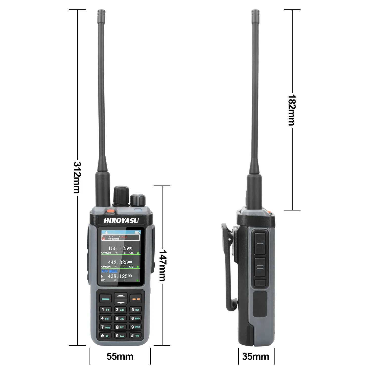 Hiroyasu HF SW MW LW SSB CB Walkie Talkie HW-UV938 Multi-band 18-620MHz 840-1000MHz 10 วัตต์ 1024Ch Scrambler CROSS Repeater AM FM