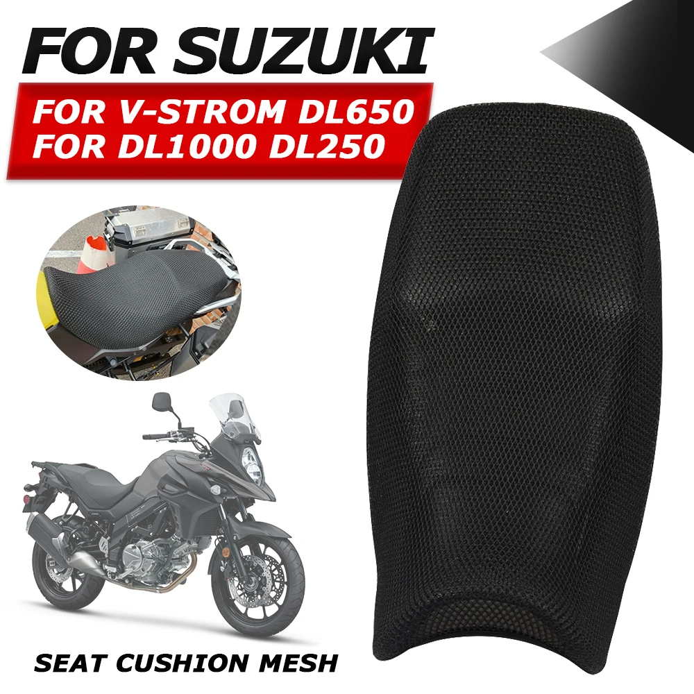 Funda protectora de tela de malla 3D antideslizante para motocicleta, funda de asiento para Suzuki v-strom VStrom DL650 DL1000 DL250 DL 650 1000 250