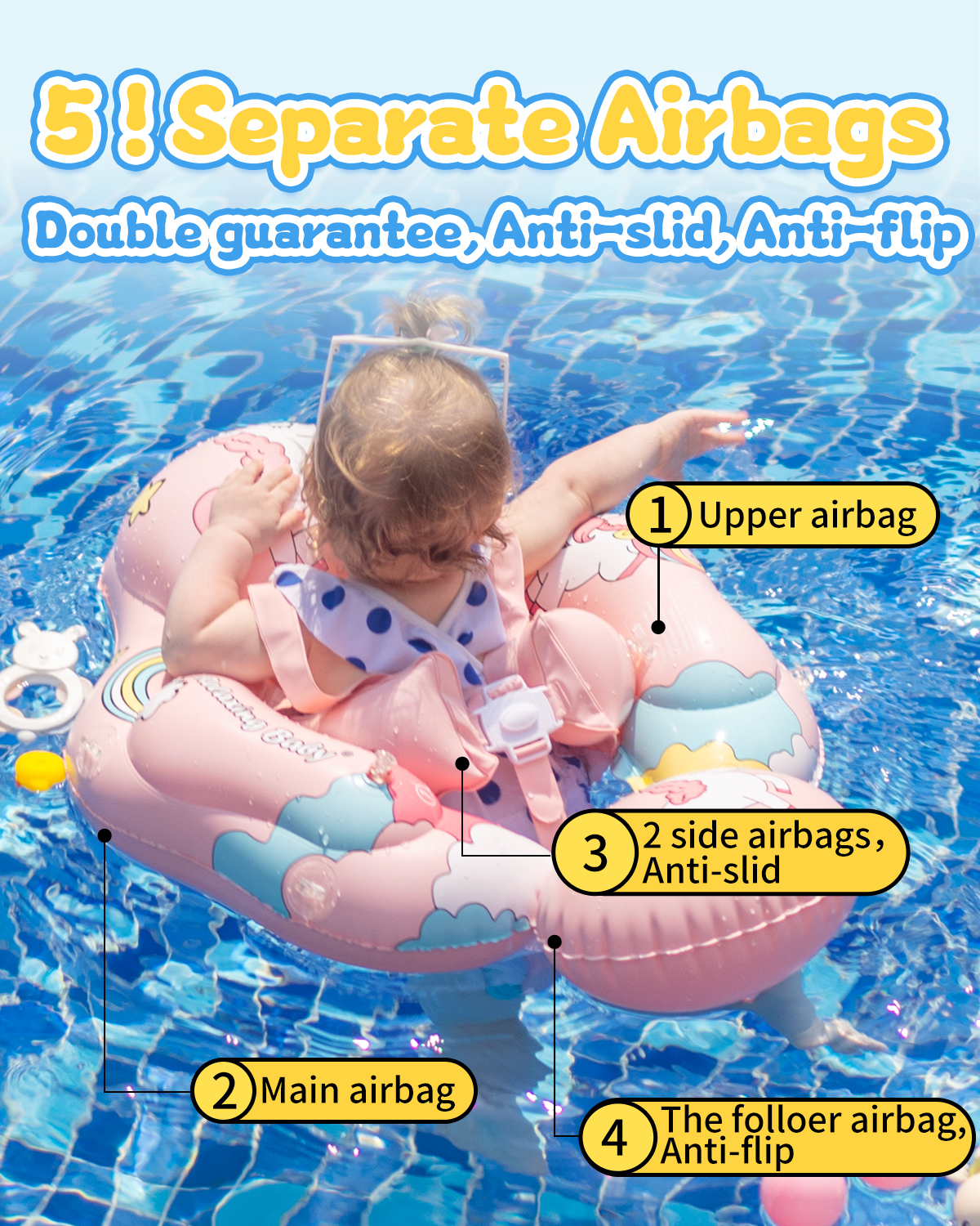 Baby Schwimm schwimmer aufblasbarer Drops hipping Baby Float mit Baldachin Säugling Schwimm ring Schwimm brust Floater Float Trainer