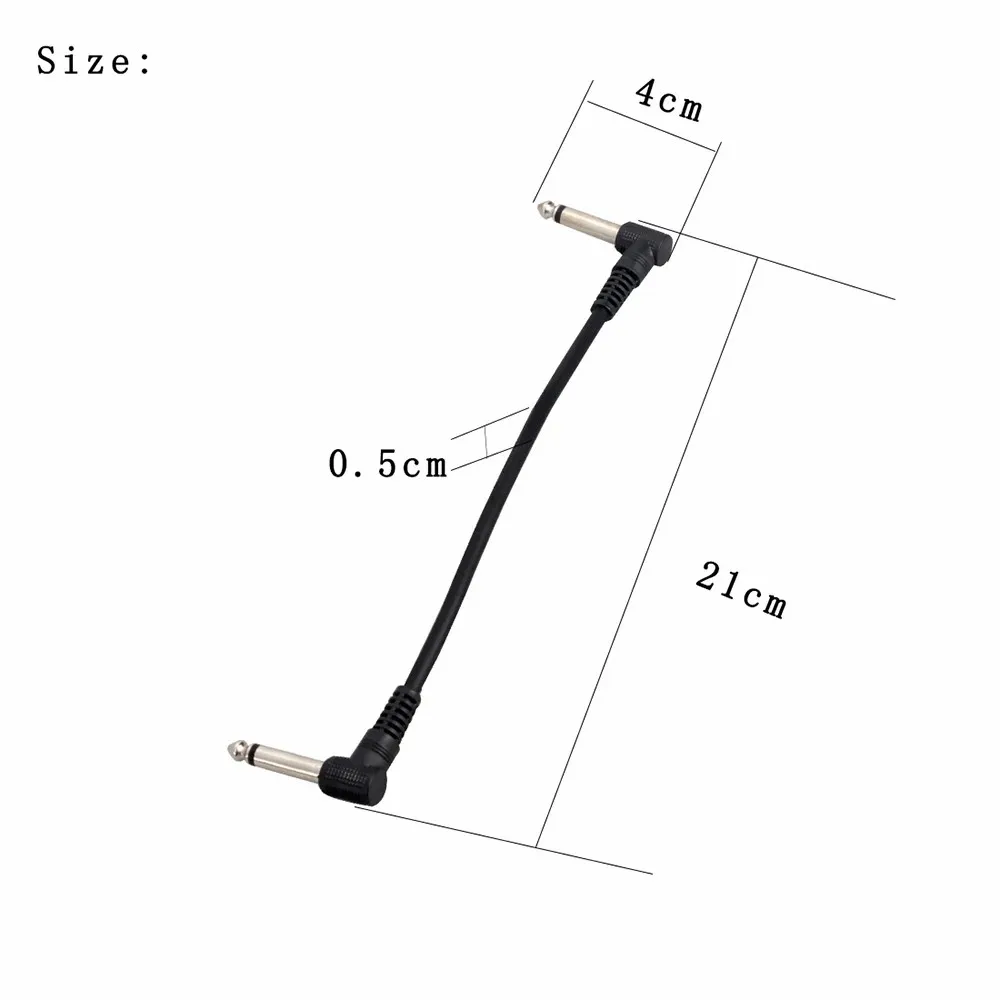 ​​1/6pcs Guitar/Bass Effect Pedal Patch Cable - TS 1/4" Right Angle Shielded Low Noise, Beryllium Copper Core Instrument Cords​​