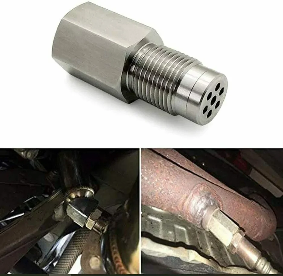 M18 * 1.5 mini catalítico lambda sensor de oxigênio espaçador ss304 sensor de oxigênio bung falha do carro lâmpada escudo adaptador