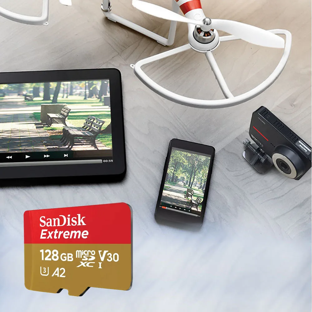 SanDisk Memory Card Micro SD 32GB 64GB 128GB 256GB Class 10 UHS-1 V30 U3 4K MicroSDXC Max 200MB/s TF Trans Flash Mikro Card