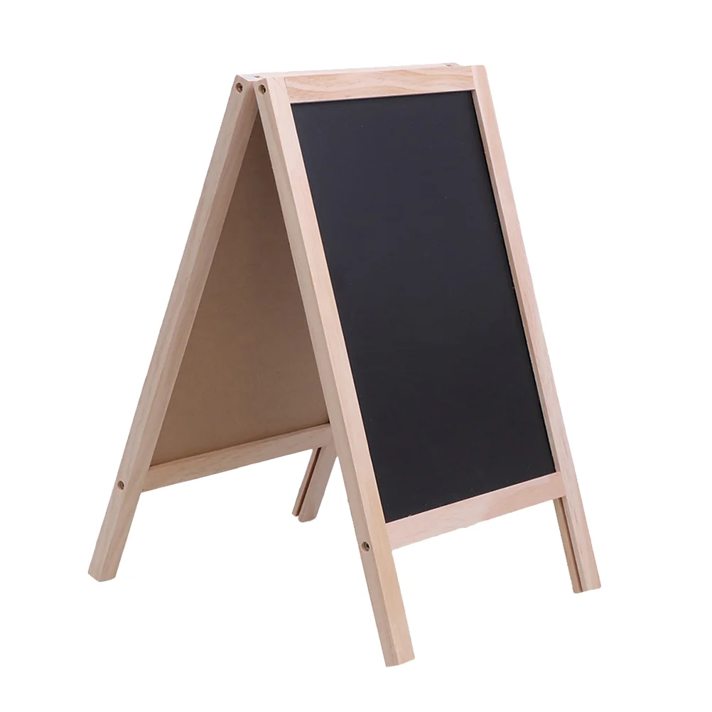 Double Size Mini Chalkboards With Stand Wood Frame Blackboard Signs Message Board Easel Display Advertising For Bar Counter