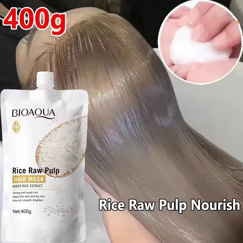 10/30/50/100/400g Máscara de cabelo de queratina mágica 5 segundos Reparação de cabelos cacheados danificados Macio Suave Brilhante Arroz Hidratante Cuidados com os cabelos