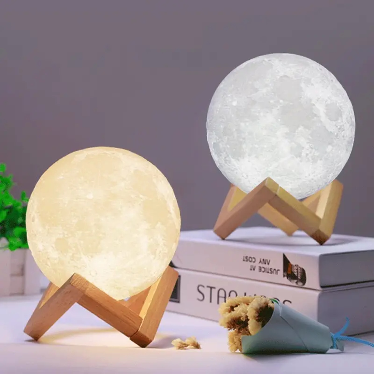 1pc LED 3D Mond Licht 12CM Mond Geformt Nachtlicht Mit Halterung Dekorative Atmosphäre Lampe Für Freunde Geschenke hause Schlafzimmer Dekor