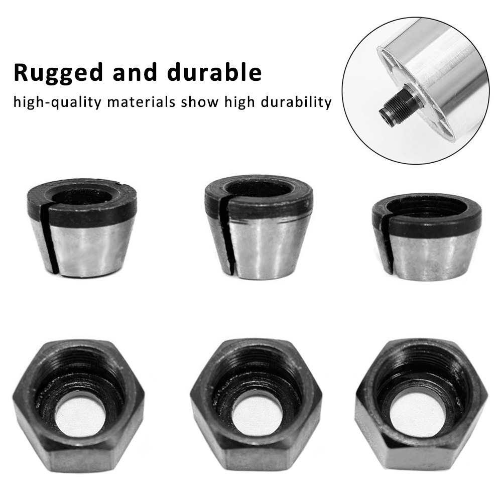 6/12 pces 6/6.35/8mm fresa pinça adaptador pinças mandril gravura máquina de corte fresa elétrica acessórios