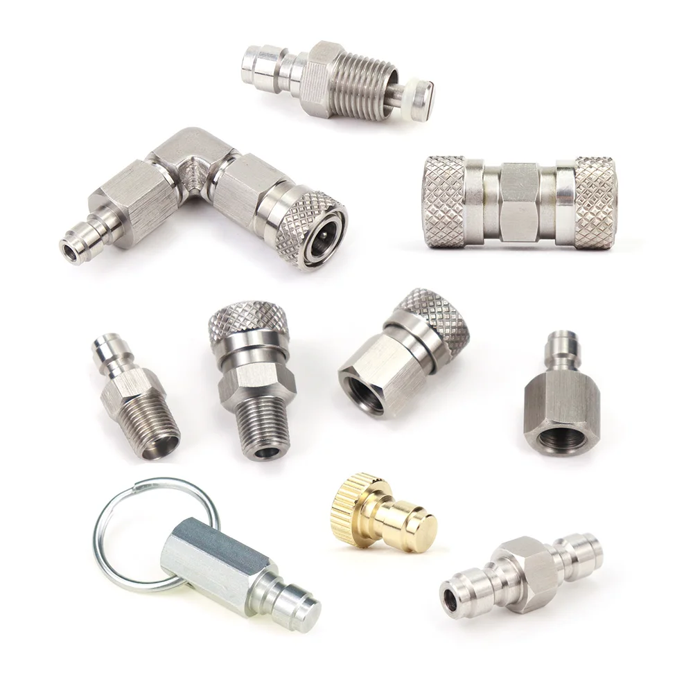 Foster de alta presión de 8MM, adaptador macho hembra de desconexión rápida, relleno de pezón, tapón ciego, rosca 1/8NPT, 1/8BSP y M10 * 1