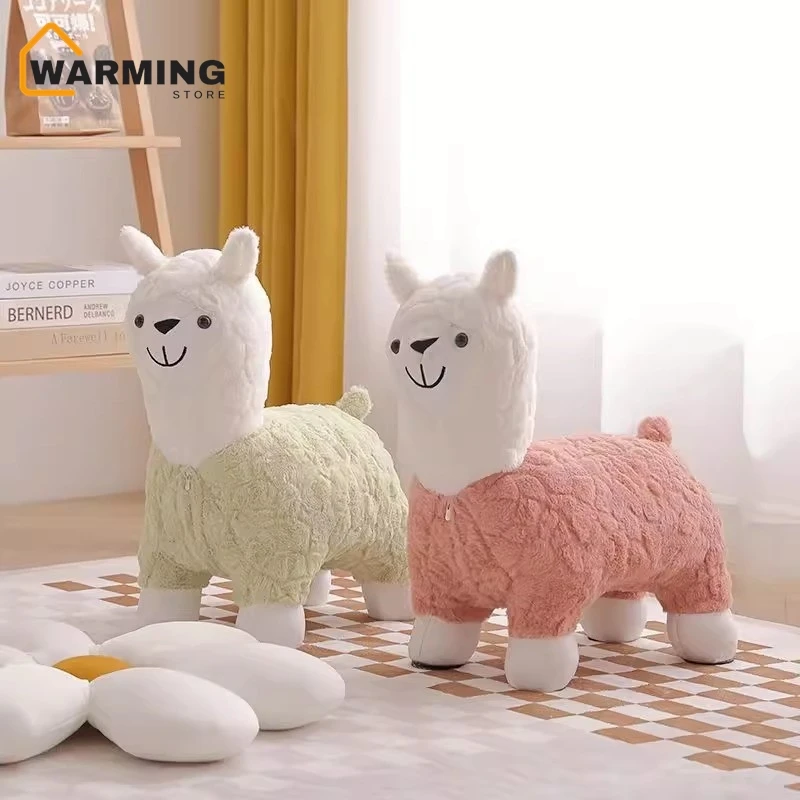 ร้อนต่ําและขนาดเล็กสตูล Alpaca เก้าอี้เด็กสัตว์สตูลการ์ตูนตกแต่งบ้านห้องนั่งเล่นรองเท้าเปลี่ยนสตูล
