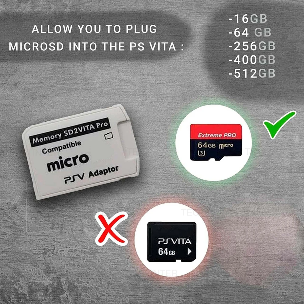 For PSVita SD2VITA 6.0 Micro Memory Card Adapter For PS Vita 1000 2000 Henkaku 3.65 System SD Game Card Slot Converter