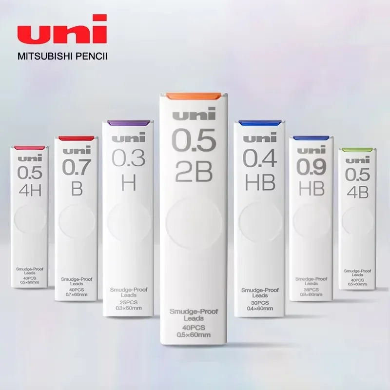1 pçs japão uni UL-S lápis mecânico chumbo-núcleo anti-incrustante engrossado preto não-quebra estudante lápis chumbo 0.3/0.5/0.7mm
