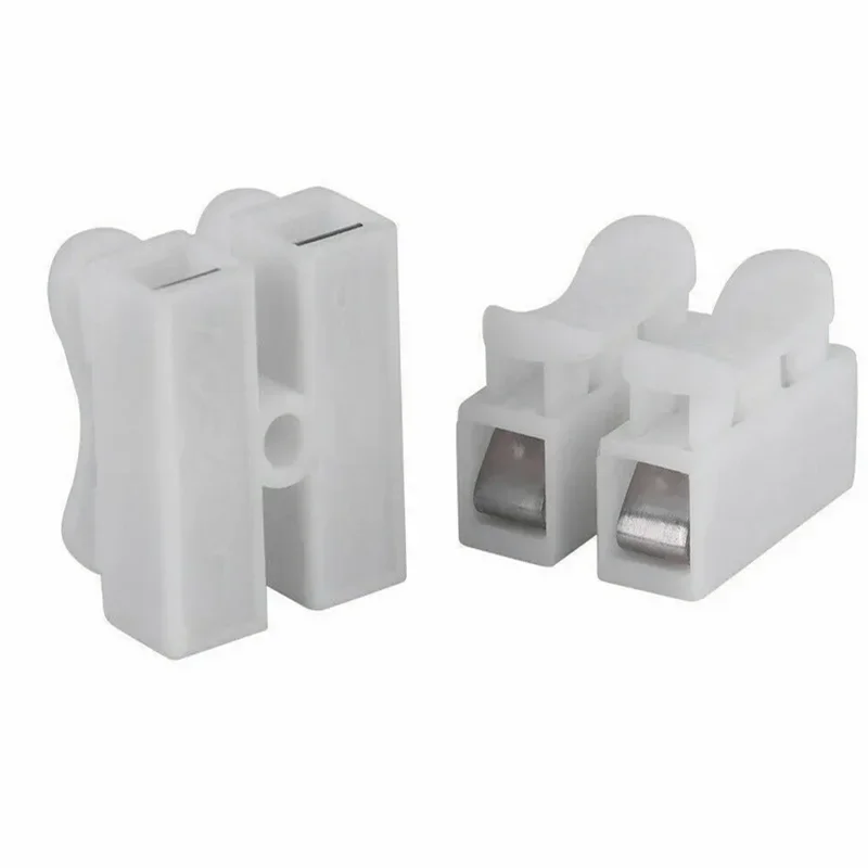 20pcs CH2 Spring Quick Wire Connectors Cable Clamps Terminal Block LED Strip Light Replace Electrical Tapes Cable Clamp Tools