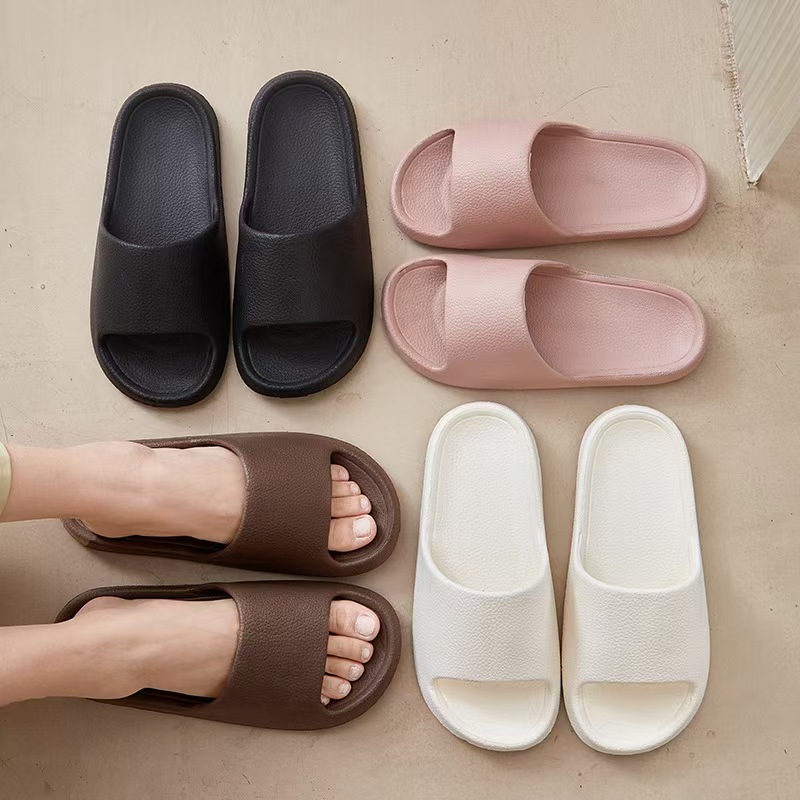 ผู้หญิงรองเท้าแตะชายหาดสีทึบ Mens หนาในร่มห้องน้ํา Anti SLIP รองเท้าฤดูร้อนรองเท้าแตะคู่