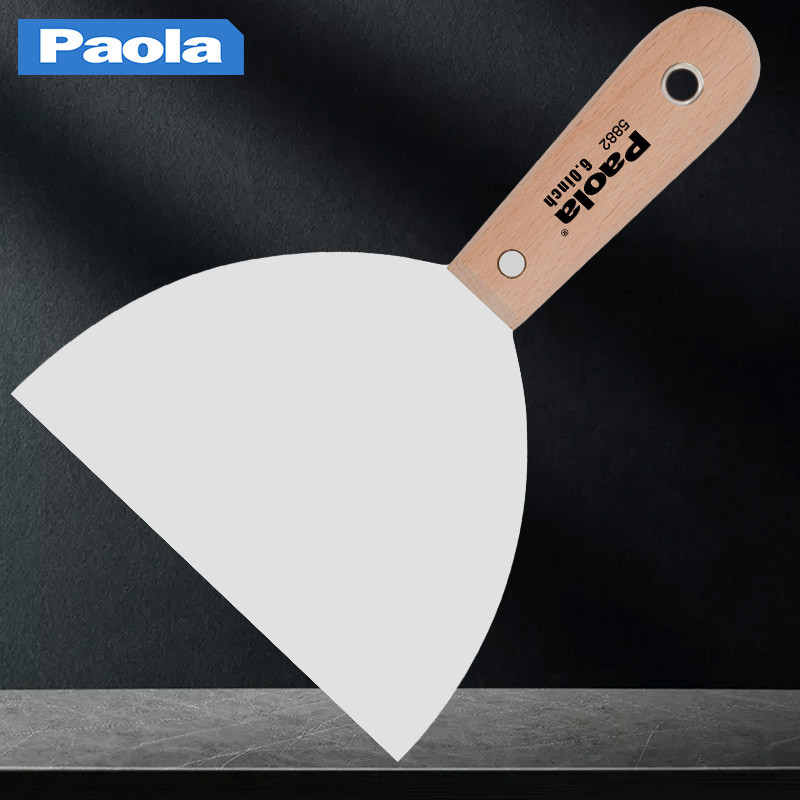 Cuchillo masilla con mango de madera de 6 pulgadas.