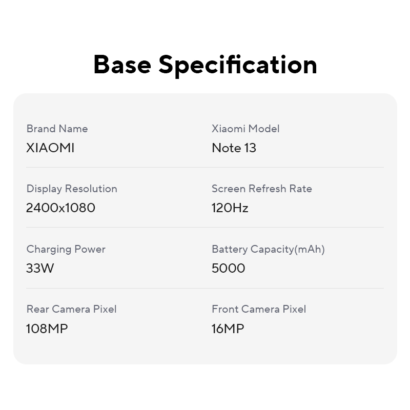 Global Versie Xiaomi Redmi Note 13 4G Smartphone 108MP Drievoudige Camera 120Hz AMOLED Display Leeuwebek 685 33W Snel opladen