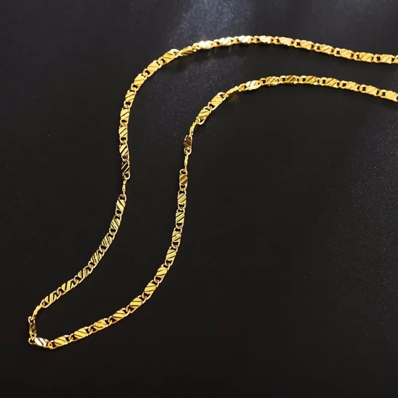 40-75cm 18k 금 925 스털링 실버 참 2mm 플랫 체인 목걸이 여성 남성용 럭셔리 패션 파티 웨딩 주얼리