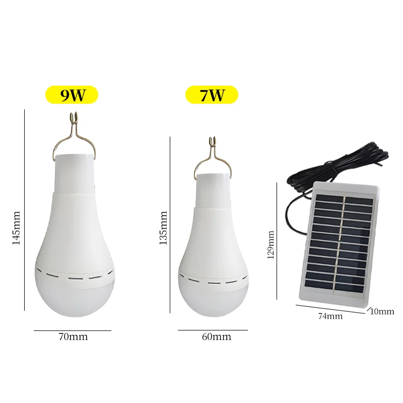 Luces solares impermeables con carga USB, lámparas LED de emergencia para exteriores e interiores