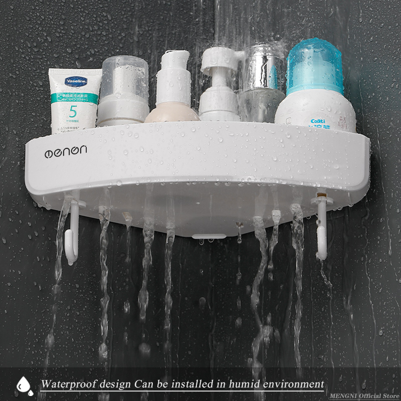 Clearance_MENGNI Estantes de esquina para baño, estante de organización de almacenamiento para cocina, estante de ducha para champú montado en la pared, accesorios de baño