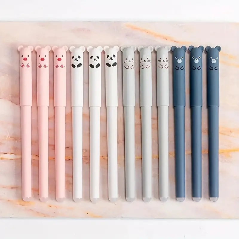 26 ชิ้น/เซ็ตสัตว์ PANDA Erasable GEL ปากกาชุด 0.5 มม.ปากกา Erasable เติมแท่งล้างทําความสะอาดได้ Handle โรงเรียนอุปกรณ์สํานักงานเครื่องเขียน