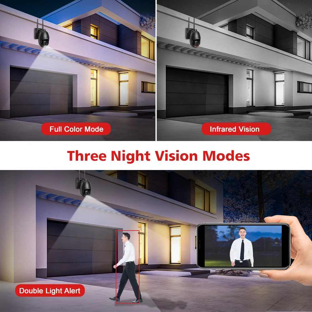 HD 8MP WIFI/4G ซิมการ์ด/POE Cam 10X ซูมดิจิตอล AI Humanoid Detection การติดตามอัตโนมัติ 2.8 มม.8 มม.Dual Lens Cam