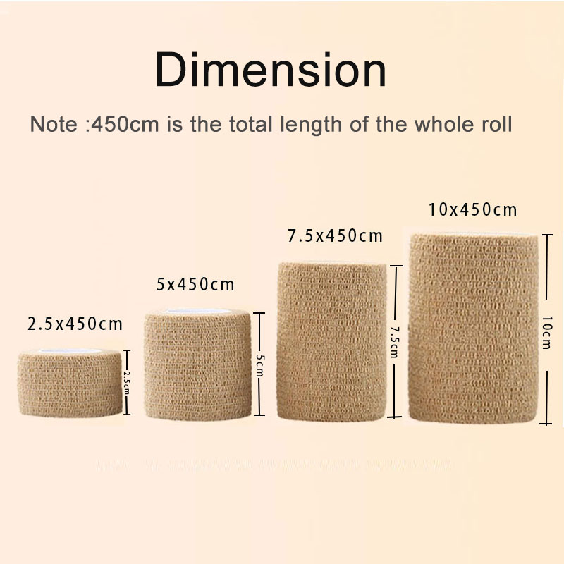 Vendaje adhesivo médico, cinta autoadhesiva deportiva elástica y transpirable, cinta para dedo envolvente Beige para primeros auxilios de muñeca y tobillo, 10 rollos