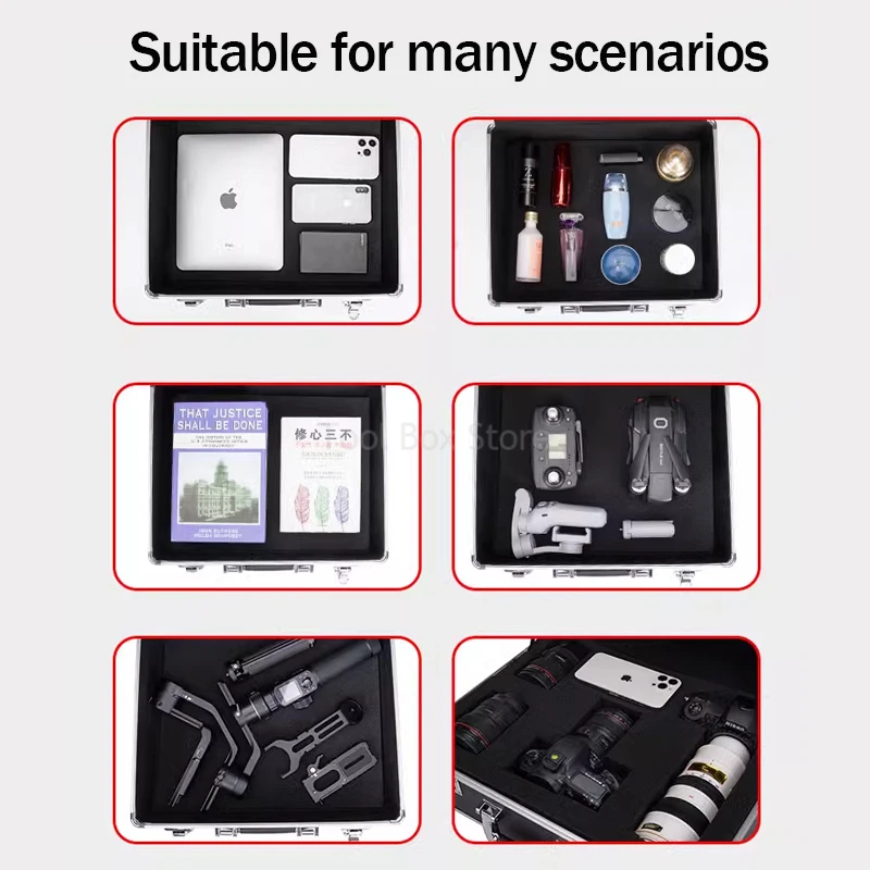 Portable Aluminum Tool Box Password Case Portable Equipment Toolbox Organizer Shockproof Safety Instrument Tool Case Suitcase