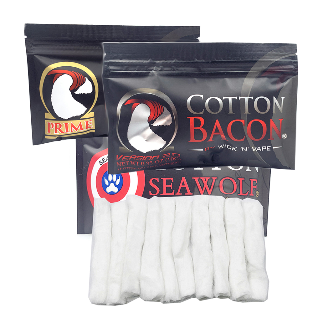 2Pack Baumwolle Bacon Prime Silber Gold Version Bacon Vape Baumwolle für ZEUS X Mesh RBA Draht DIY Werkzeug Zubehör