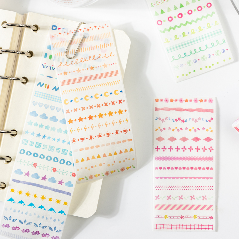 Yoofun เทปจับแพะชนแกะสายรุ้งขนาด4.5x200ซม. ทำจากวัสดุลายดอกไม้สมุดติดไดอารี่แบบทำมือสร้างสรรค์กระดาษกาว