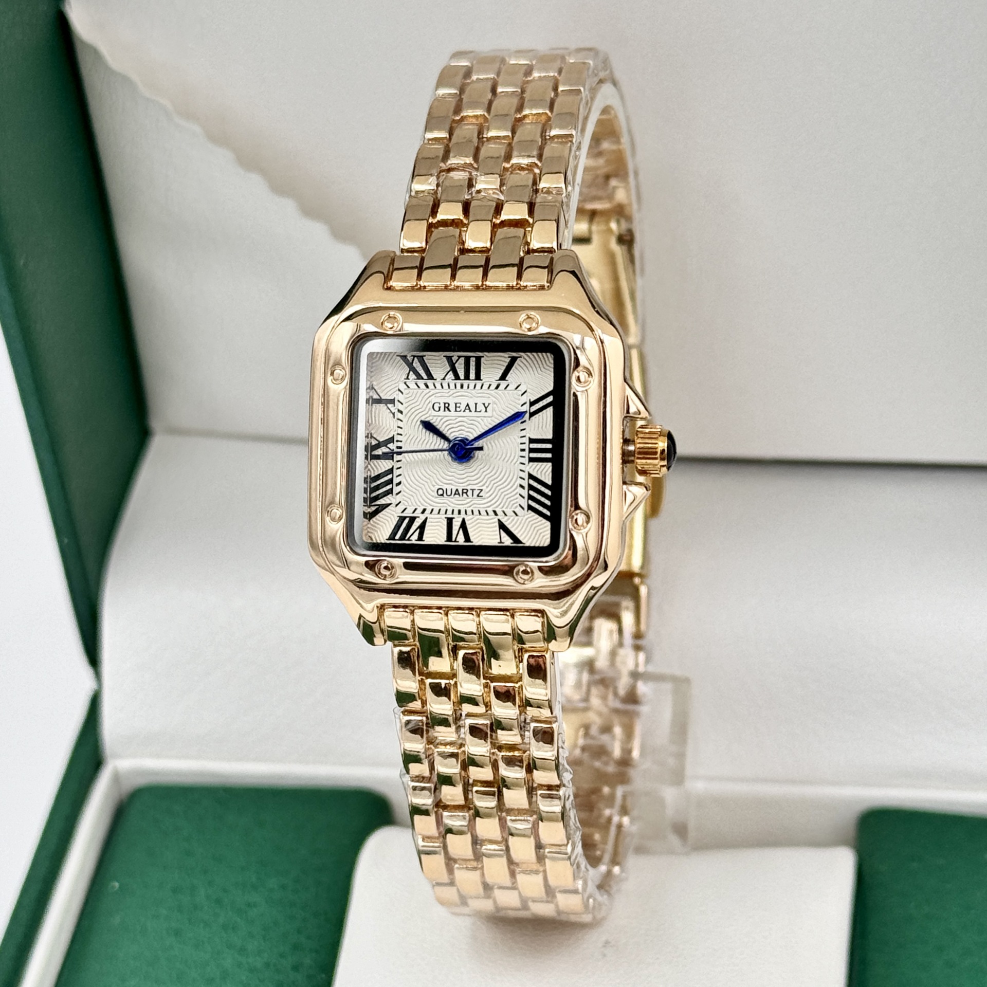 Montre à Quartz pour femmes, mode 2026, calendrier, acier inoxydable, luxe, horloge d'affaires (sans boîte)